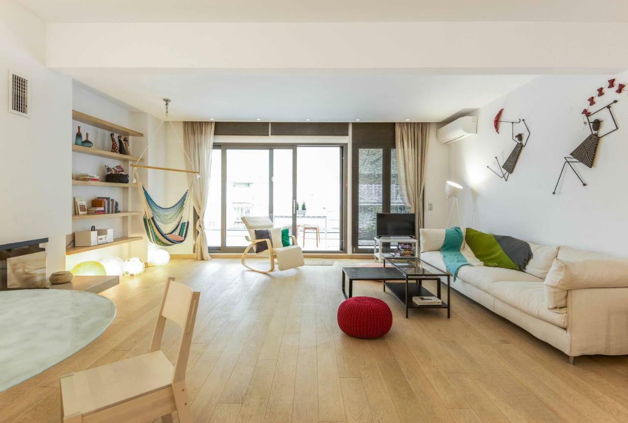 Stylish 3-Bedroom Apartment & Terrace Thessaloniki Exterior foto